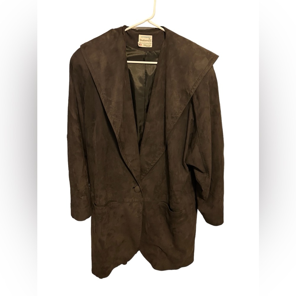 Weathervane vintage suede brown coat size 14